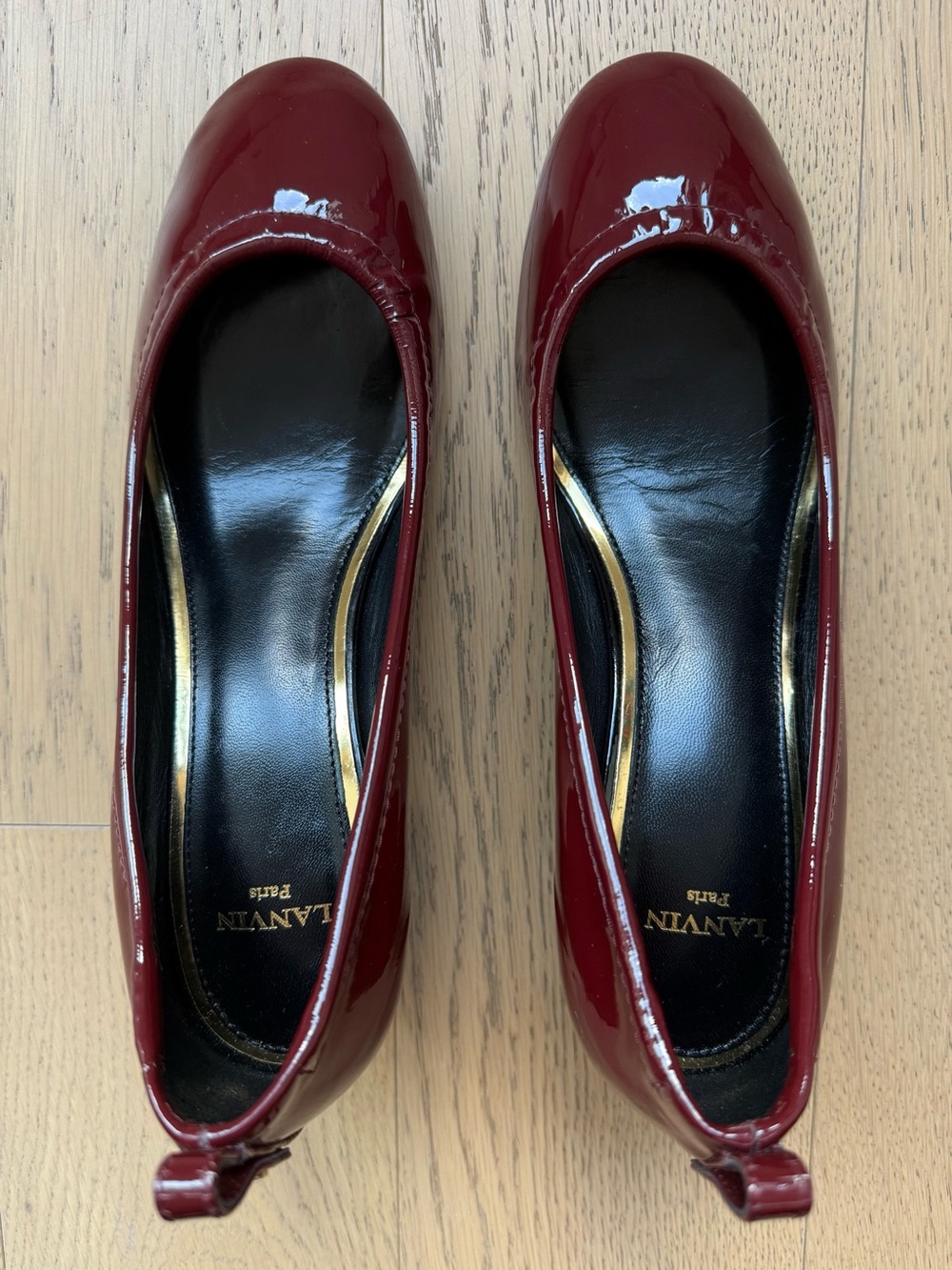 Lanvin Burgundy Patent Leather Heels
